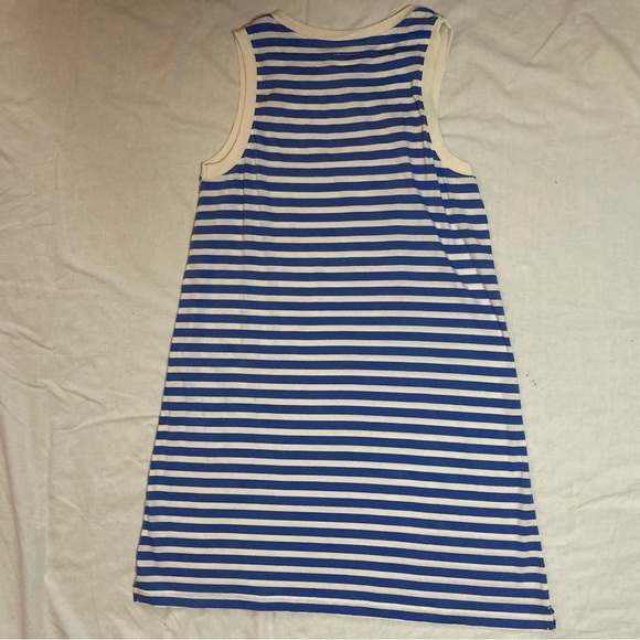 NWT Pact Organic Softspun A-Line Striped Tank Dress Size Medium Blue - Picture 10 of 11